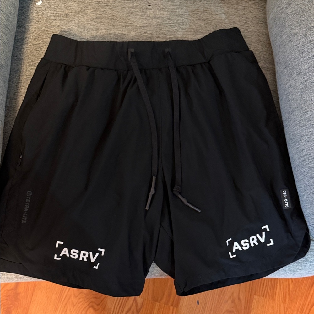 ASRV Jet Black Athletic Men's Shorts